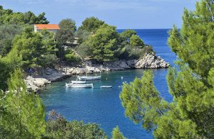  Dette hyggelige og enkelt indrettede sommerhus ligger direkte ud til havet, og egner sig godt til en familie. Huset ligger i Poplat-bugten, hvor du er omgivet af fuglekvidren og cikadernes sang. Nedg ...