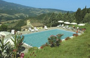  Denne gamle villa ligger på en 400 hektar stor grund, hvor der både er skov, vinmarker, oliventræer og to dejlige søer. Fra villaen er der en fantastisk udsigt over det omkringliggende landskab.  ...
