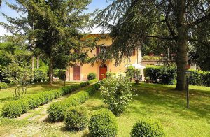 Typisk toskansk villa fra det 19. århundrede i Mugello-området. Huset er omgivet af en stor park med hundredårgamle træer, en swimmingpool (opvarmes på forespørgsel i april, maj, september og o ...