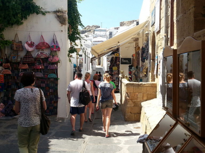 Shopping i den gamle bydel i Lindos, Rhodos - 1038