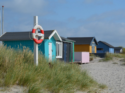 Farverige strandhuse - 1416